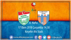 8. haftada rakibimiz Kırşehir Belediyespor